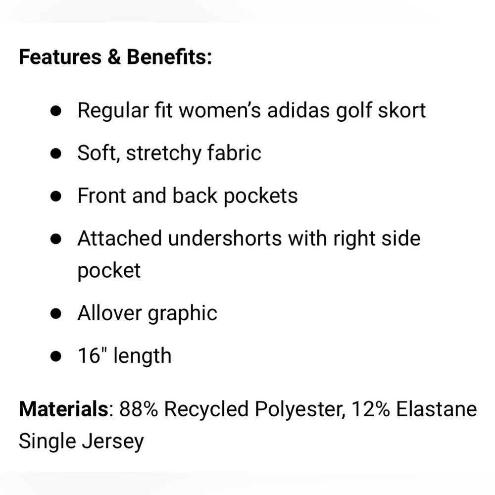 Adidas golf skort (2XL) - Picture 15 of 15
